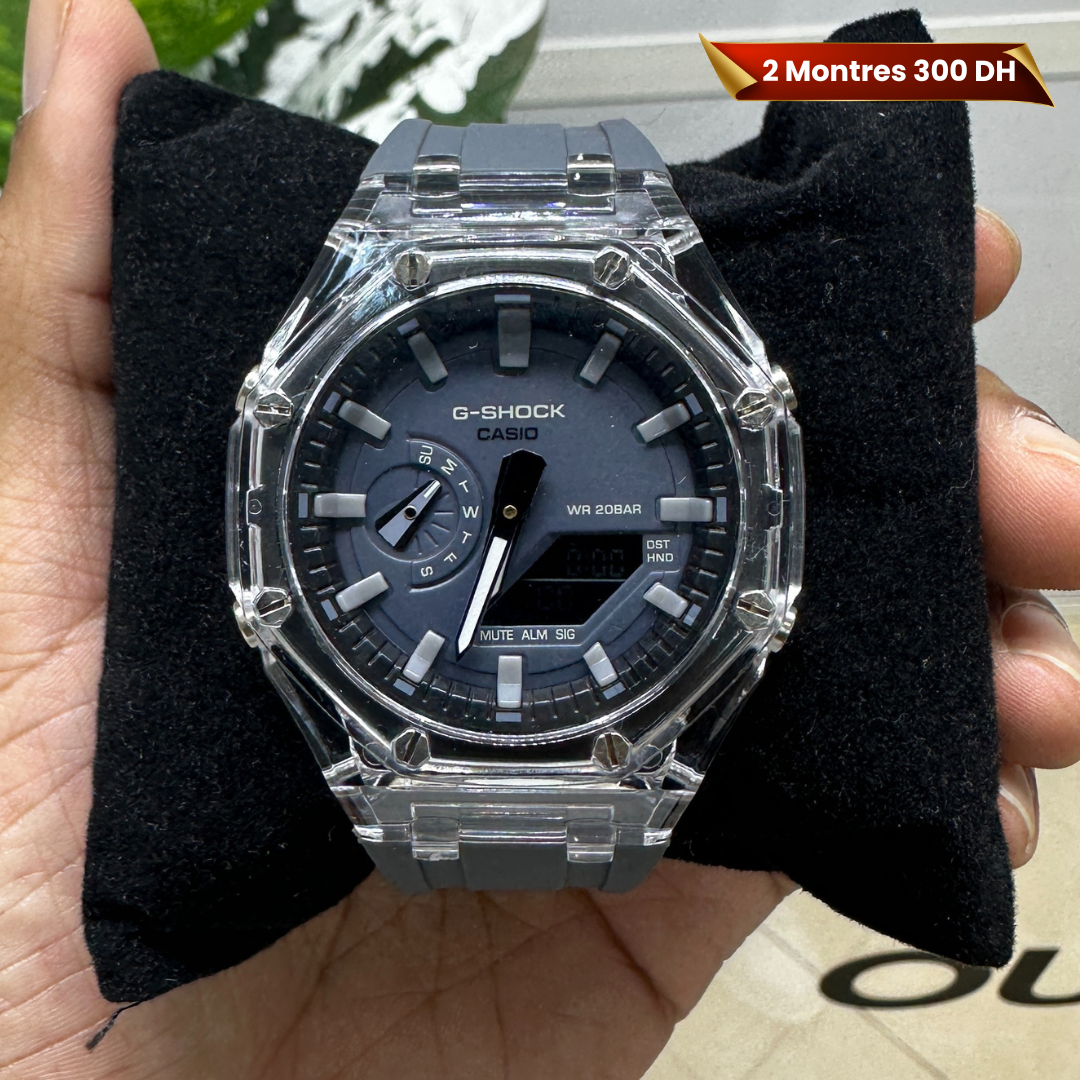 G-Shock Transparente ceinture grise